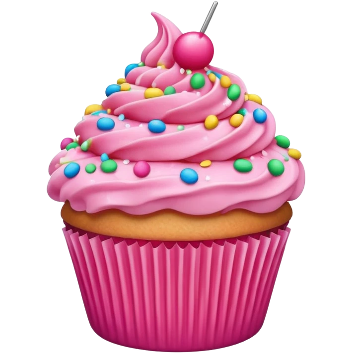 Cupcake with pink icing emoji