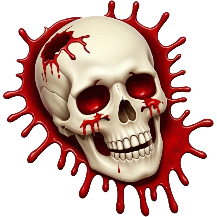 3D rotting corpse jumping in the air. In the style of your bloody skull art. More blood emoji