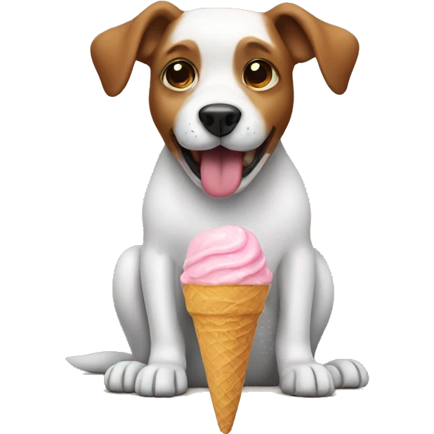 Dog eating ice cream  emoji