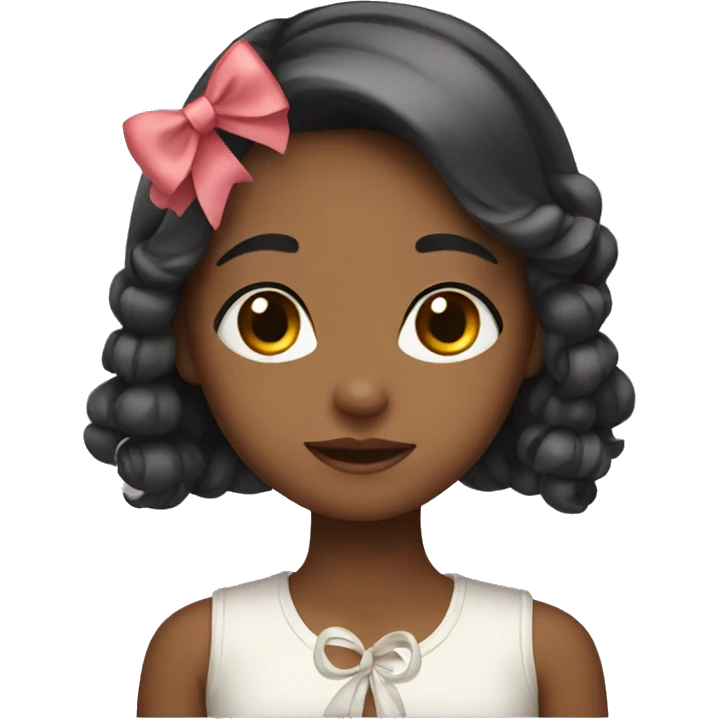 Girl with cute bows emoji