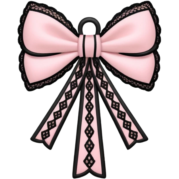 pastle pink ankh with black lace and bows emoji