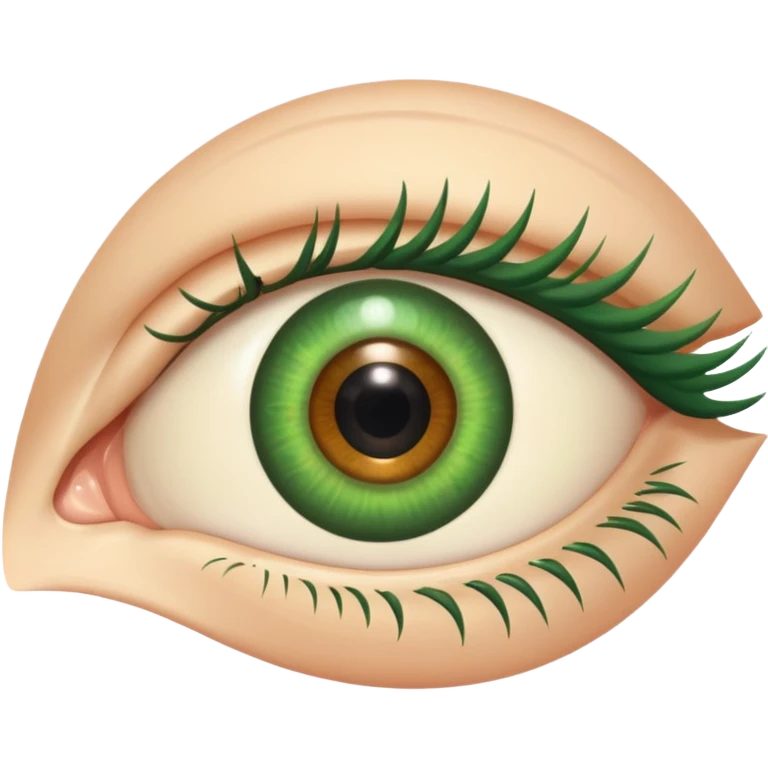 an eye with a green iris and human skin-colored eyelids emoji