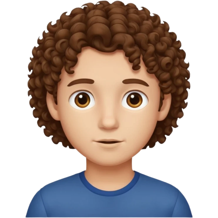 boy, curly hair, emoji