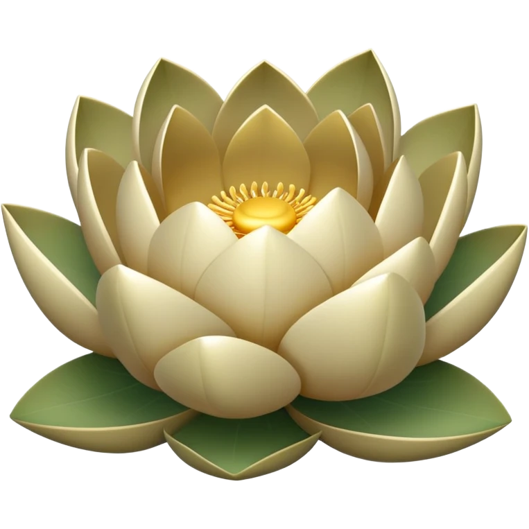 A closed khaki lotus emoji
