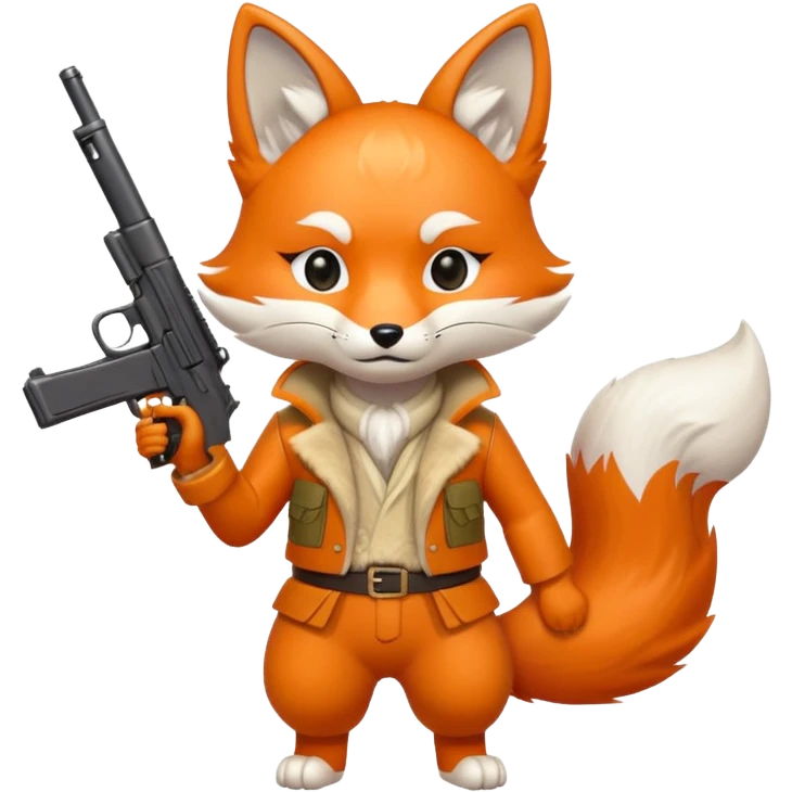 Kitsune holding a gun  emoji