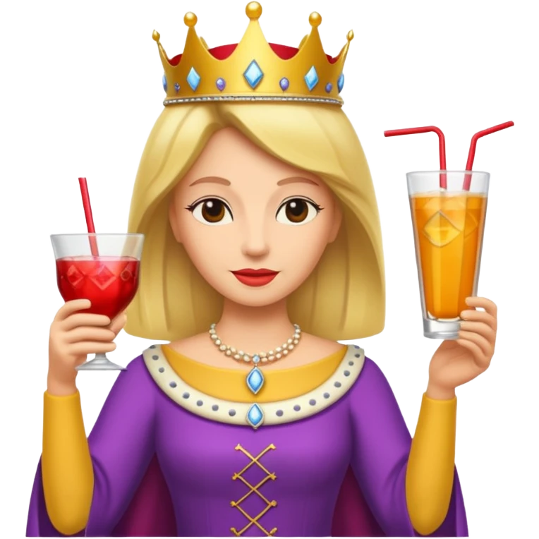 queen with drink emoji