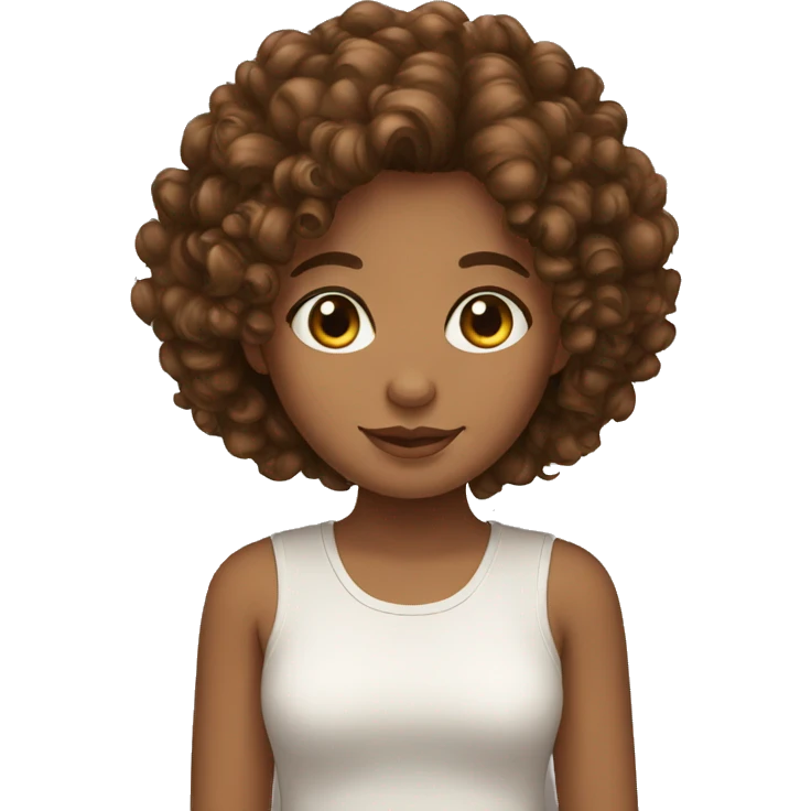 Brown curly hair girl emoji