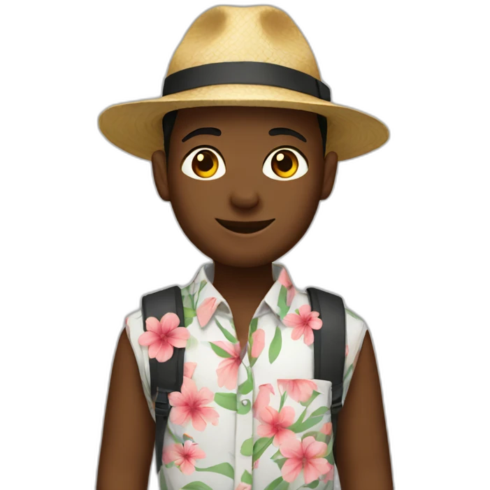 traveler with flower shirt emoji