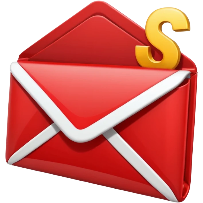christmas red mail with white "S" logo emoji