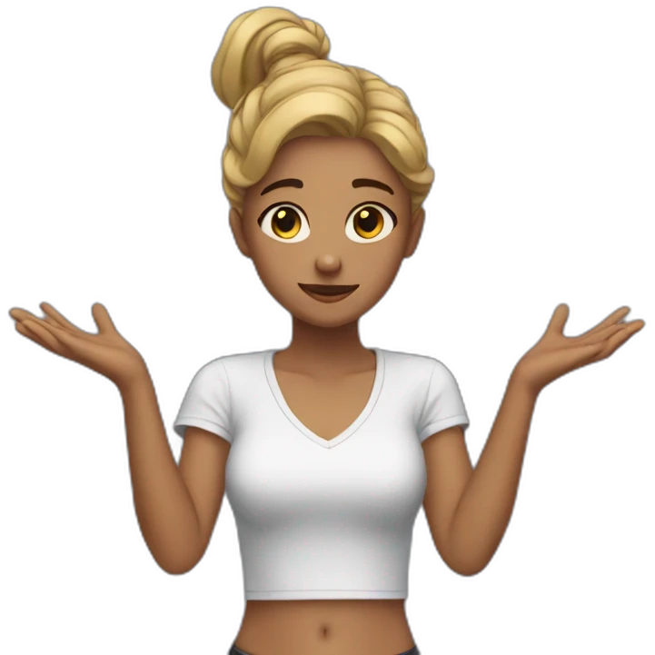 girl i don't know helpless hands up emoji