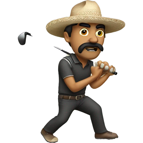 Mexican Bandit playing golf  emoji