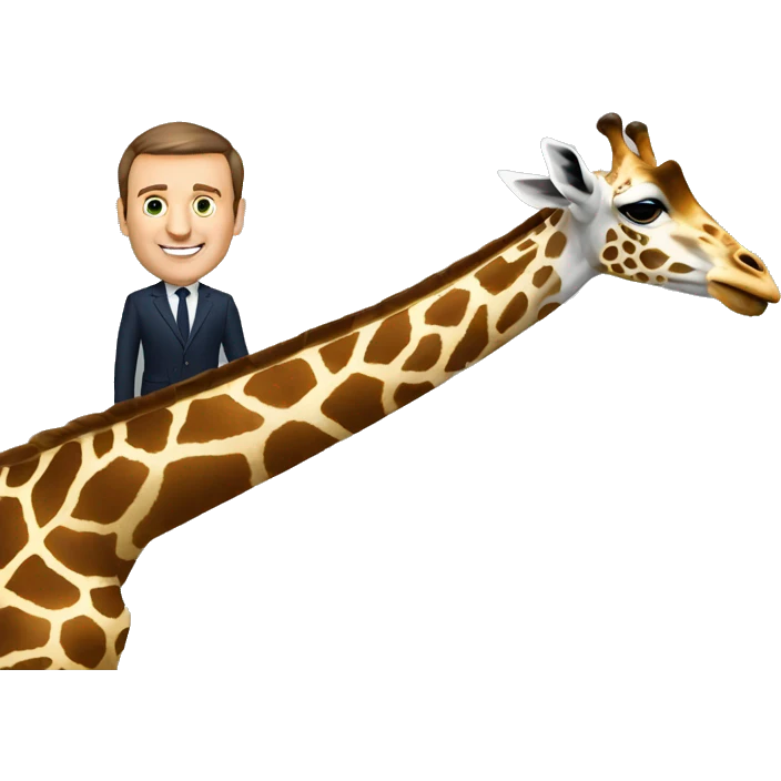 Macron sur une girafe emoji