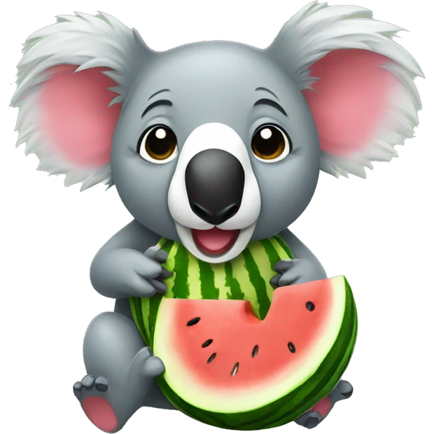 Koala eating a watermelon emoji
