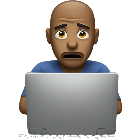 Tired and bored emoji typing on computer  emoji