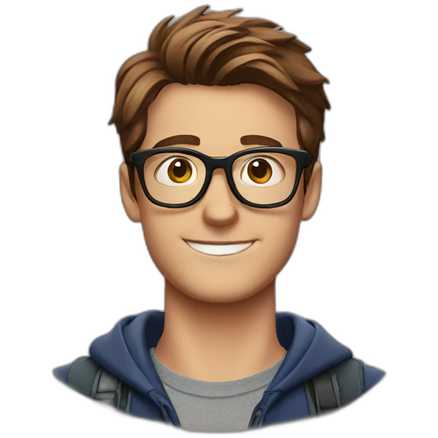 Peter parker wearing glasses emoji
