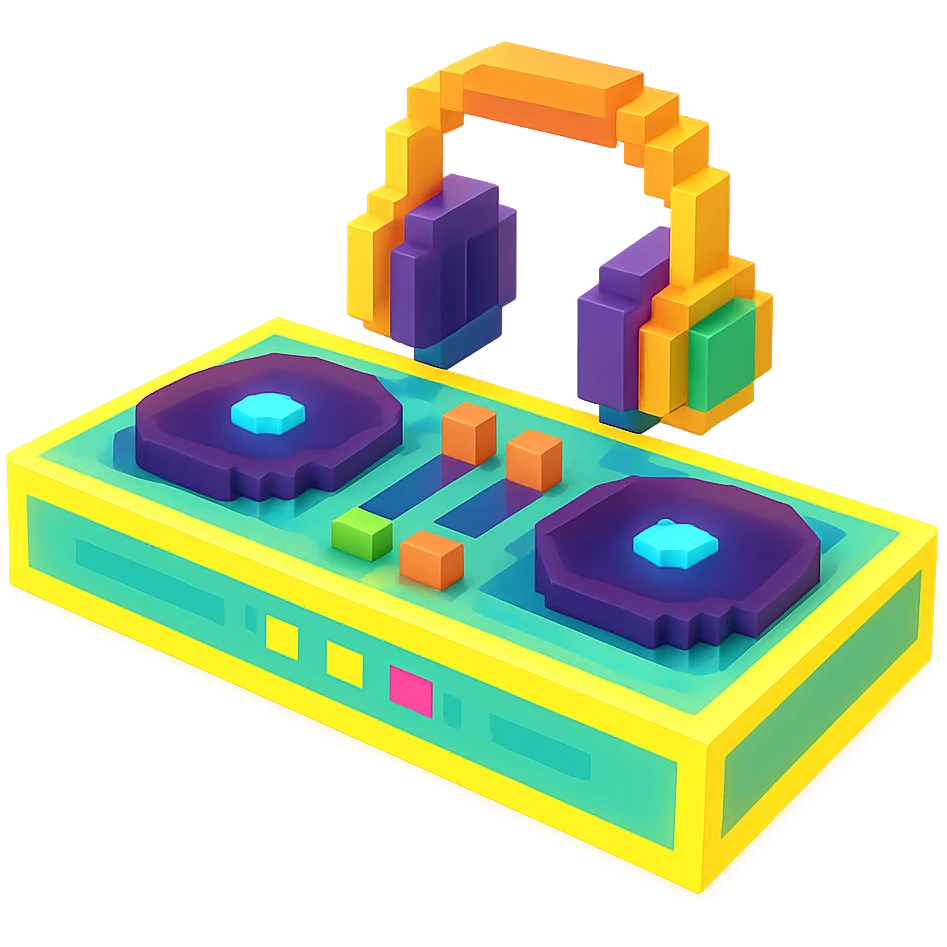 Сделай светящуюся DJ-установку emoji