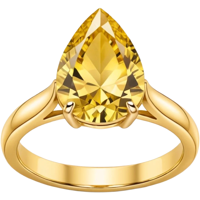 Pear cut gold engagement ring  emoji