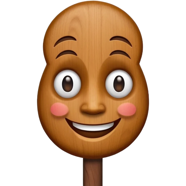 Wooden stick with a face emoji