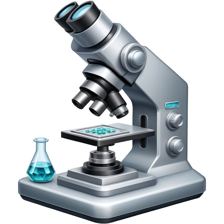 An icon featuring an electronic microscope, a metal alloy, and a crystal structure, symbolizing materials science. The design includes different materials like metals, ceramics, and polymers, alongside a stamp representing testing and quality control. Transparent background emoji