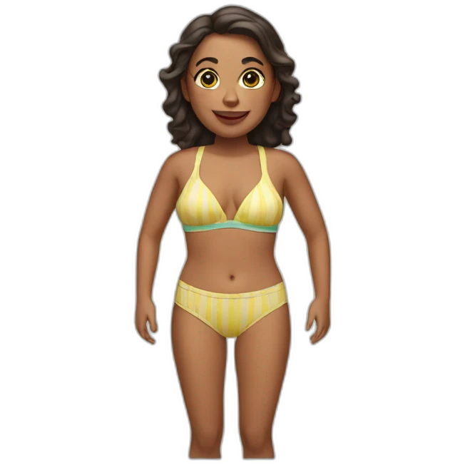 A woman in a bathing suit emoji