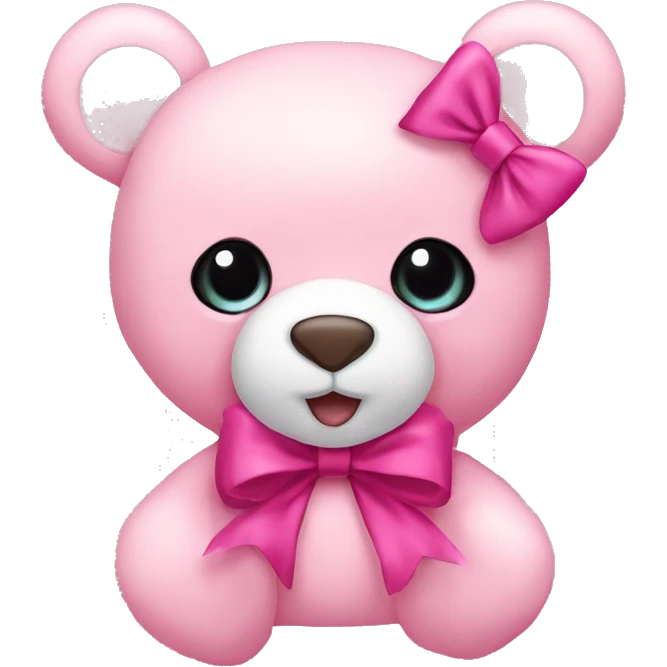 pink teddy bear with bow  emoji