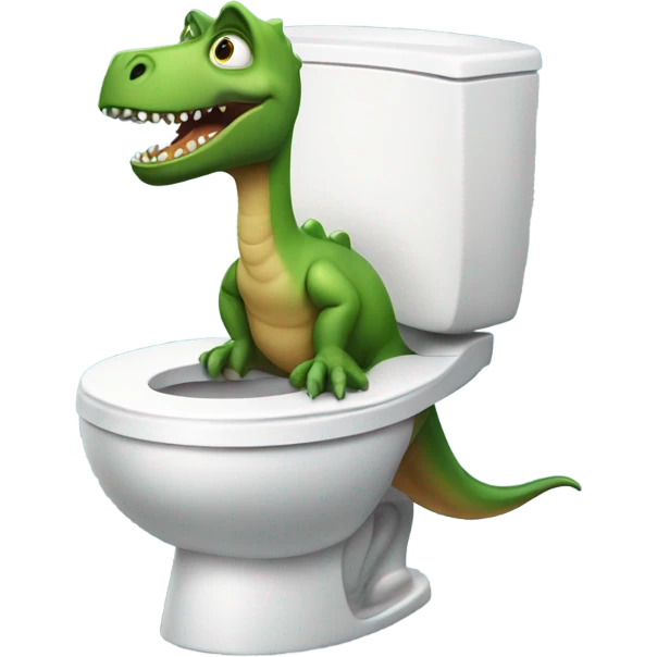 Dinosaur on toilet emoji