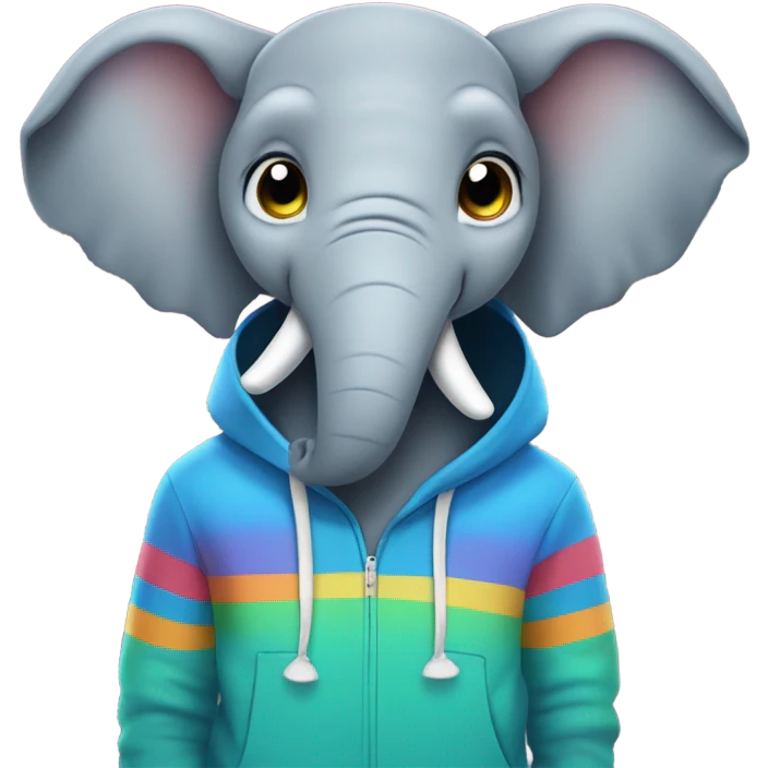 Elephant wearing hoodie emoji