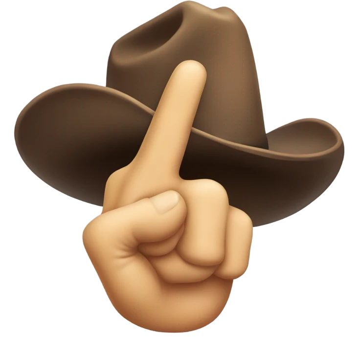 Middle finger with cowboy hat emoji