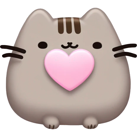 pusheen light pink heart emoji