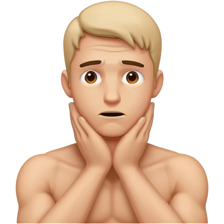 Man strangling himself emoji