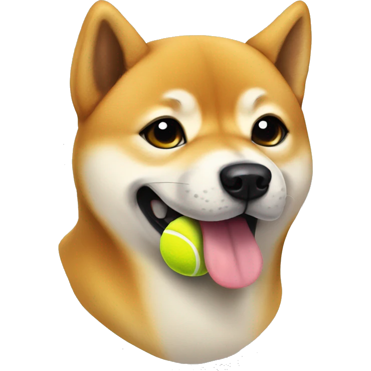 Shiba Inu with a tennis ball emoji