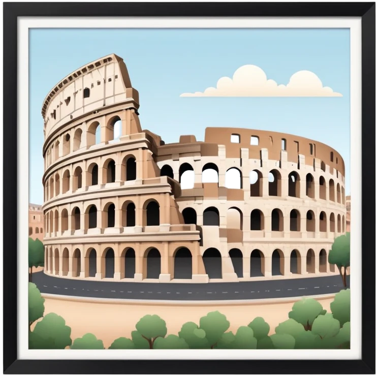 Colosseum in Rome with soft muted colors, not bright emoji