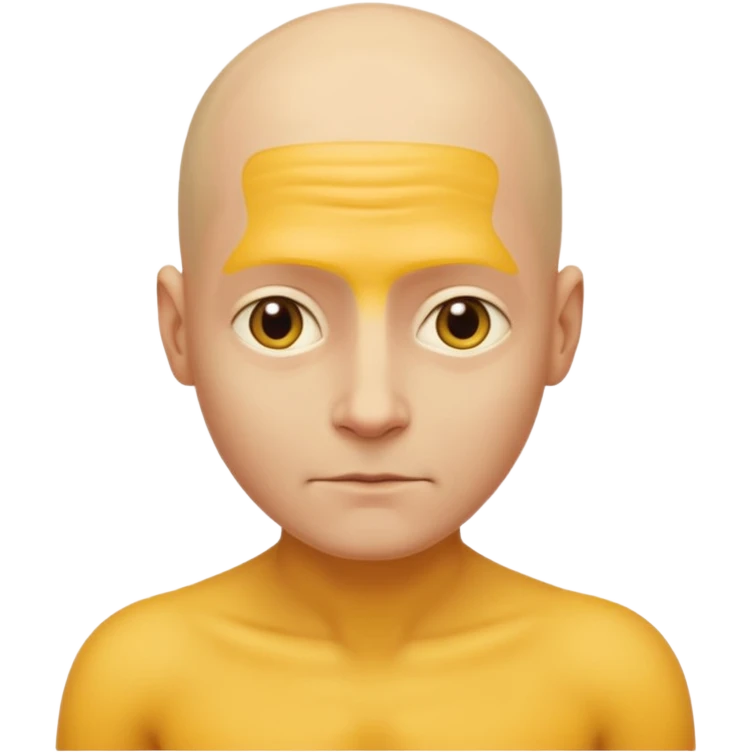 Emoji of Shoulders Muscle from side view. He has big shoulders. His skin is completely yellow and has no hair or facial expressions and has no clothing. emoji