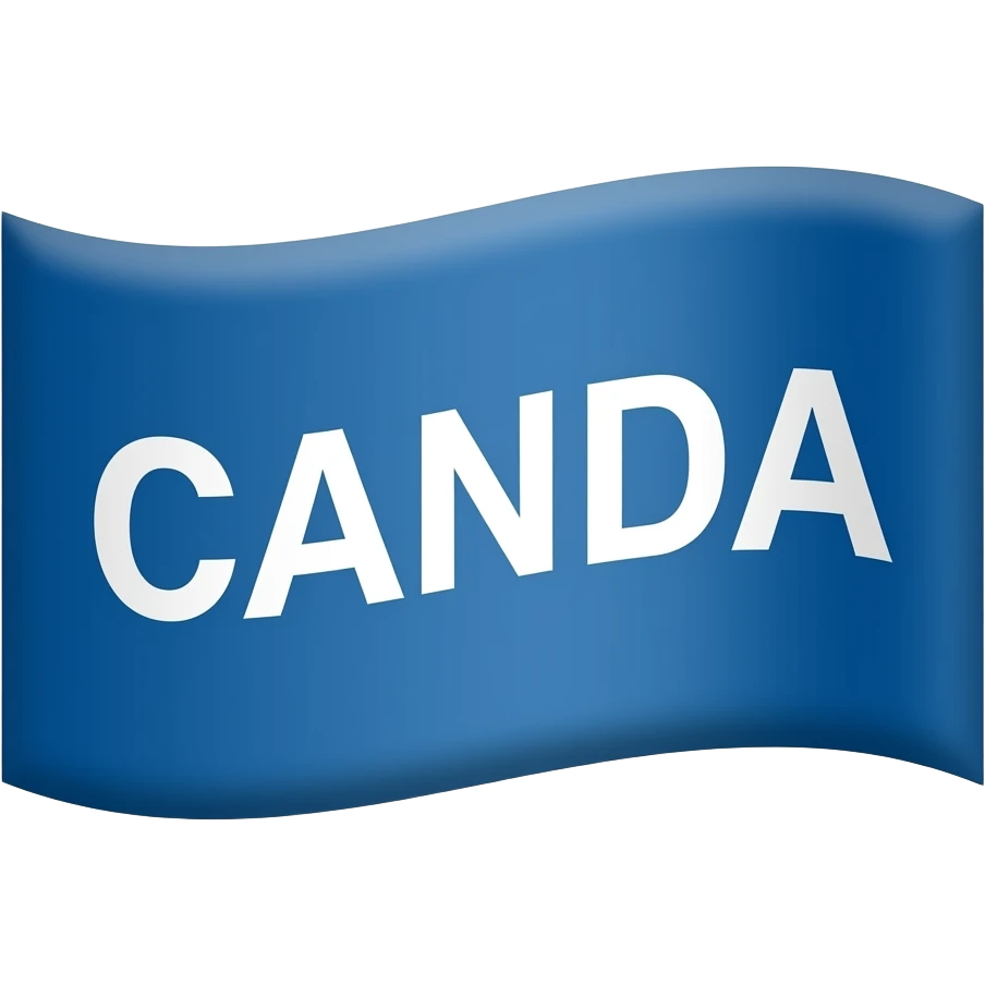 Bandera de color azul que diga CDN en letras blancas emoji