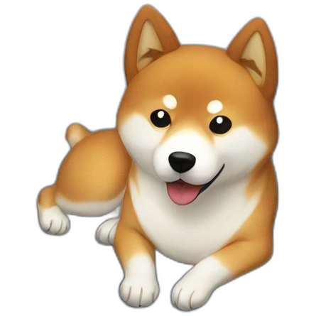 Shiba Inu on a camping bed emoji
