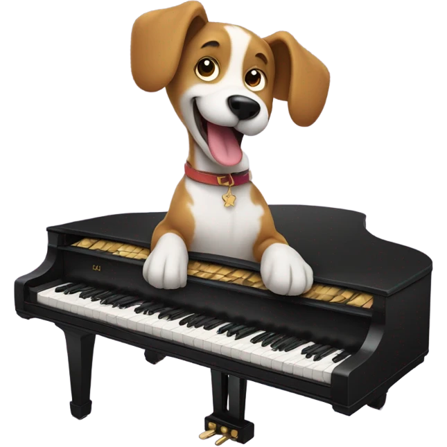Dog playing piano emoji