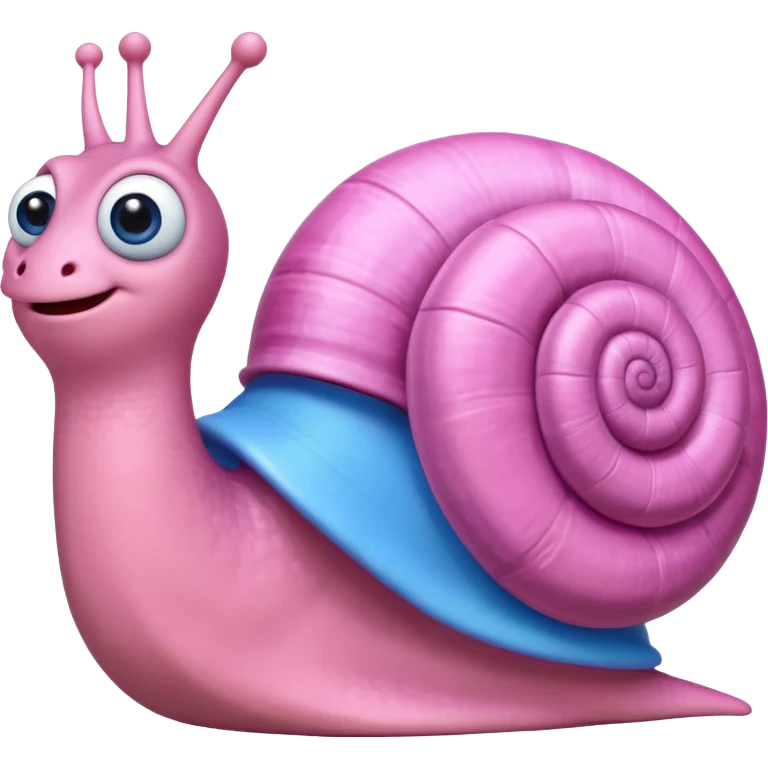 Gary the snail from Spongebob, cute, pink shell, blue body emoji
