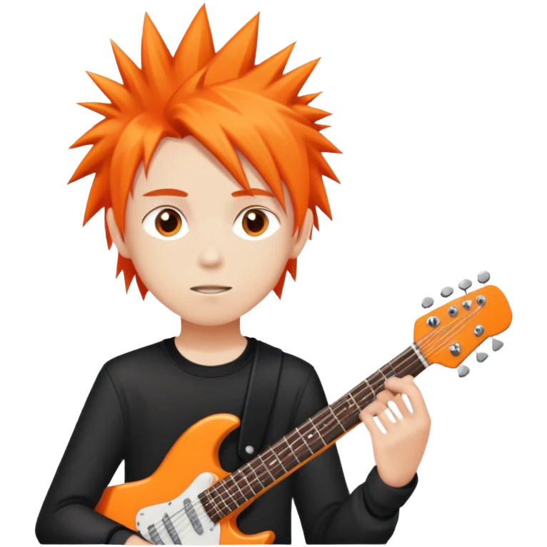 "- Nam
- 15 tuổi
- Da trắng
- Tóc cam vuốt dựng đứng
- Thành viên ban nhạc rock
- Bỏ cây đàn emoji