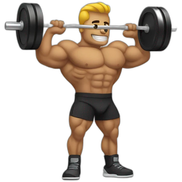 bodybuilder with barbell emoji