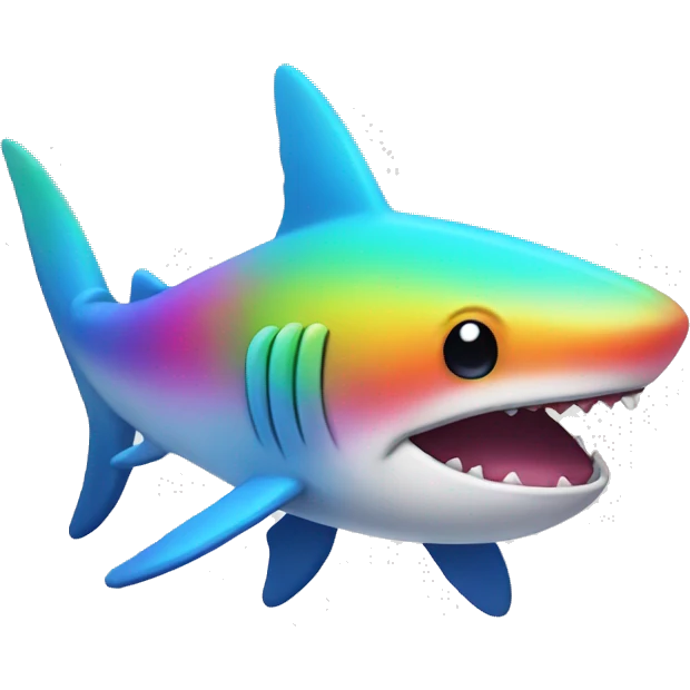 Cute rainbow shark emoji