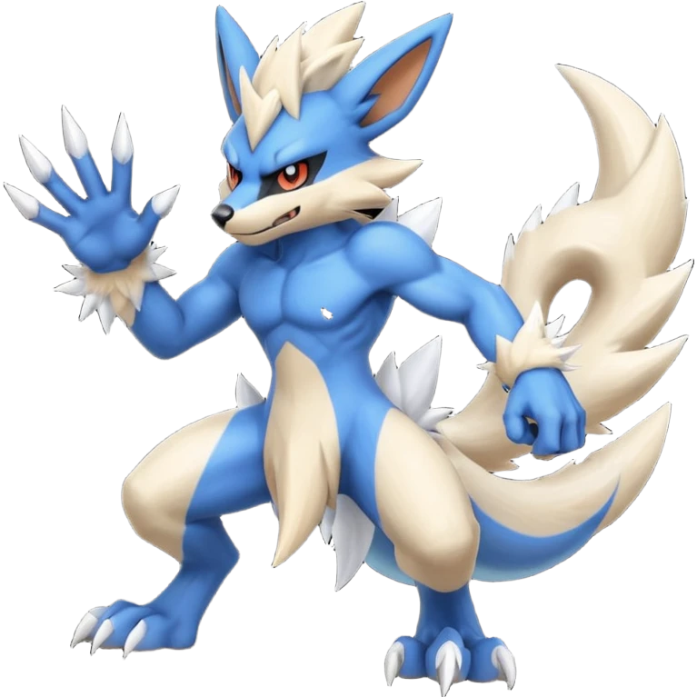 Mega lucario and mega Absol fusion full body four legs emoji