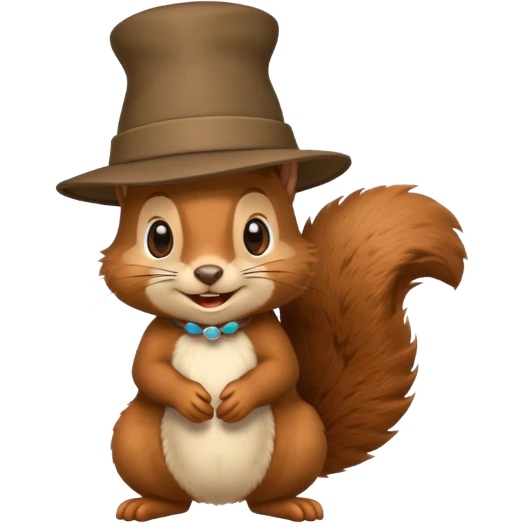 Happy squirrel with hat emoji