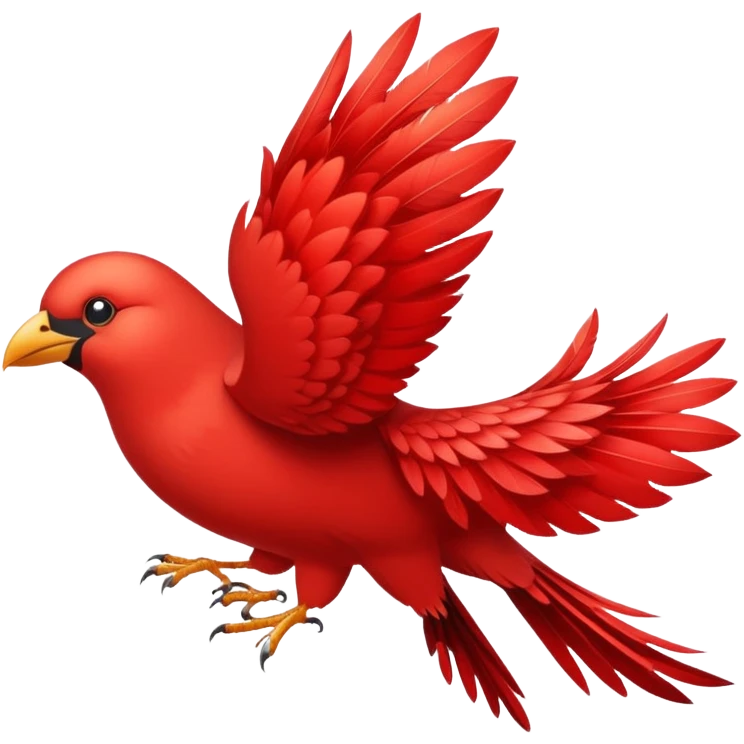 machine learning flock of three birds red color emoji
