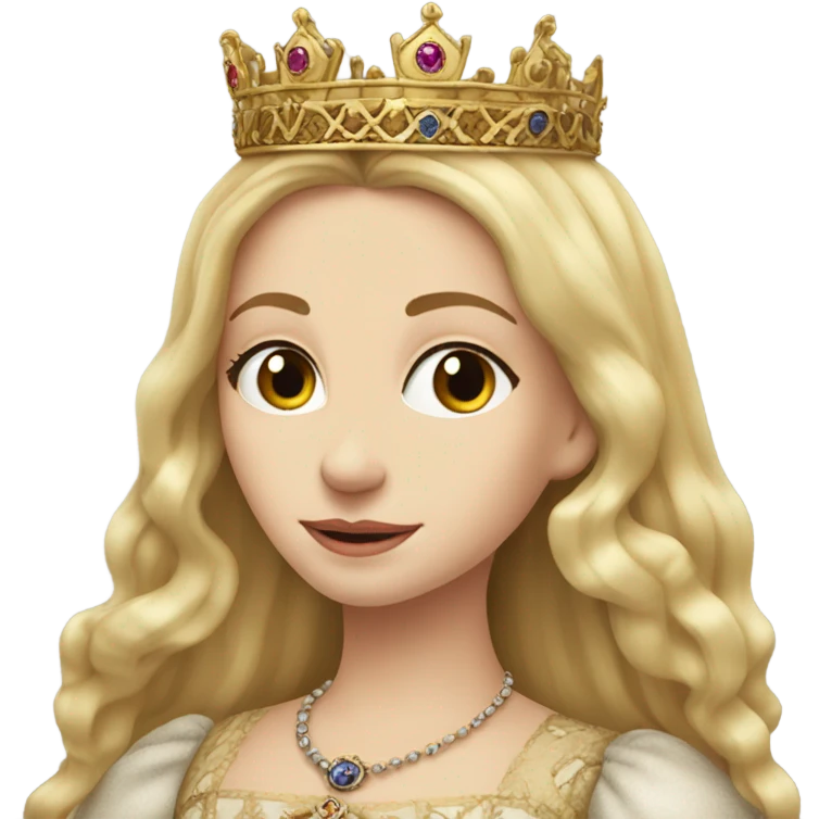 Queen Jane tudor England long blonde hair crown pretty detail emoji