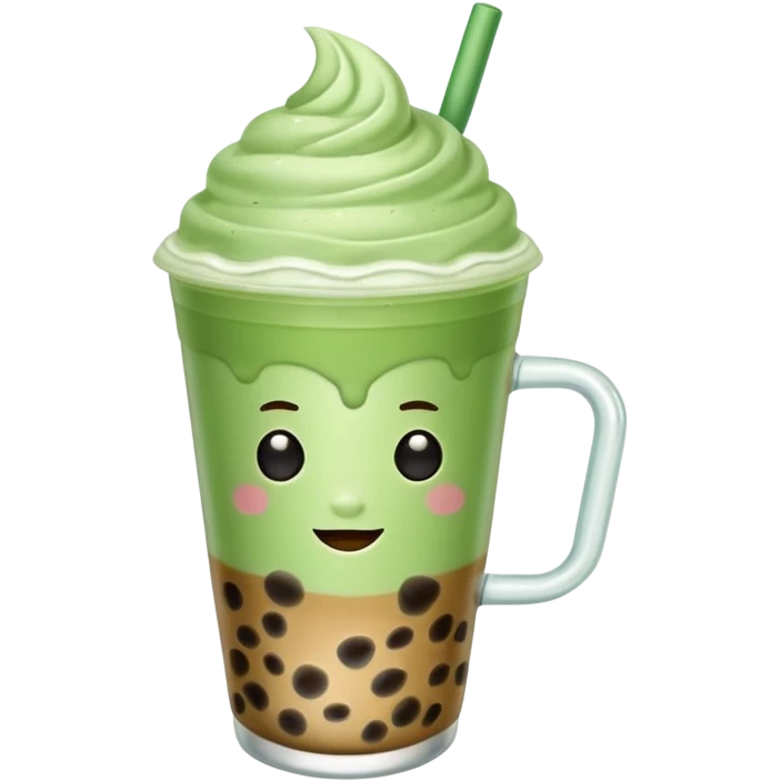 matcha latte with boba and ice without sticks and add a lil coffee  emoji