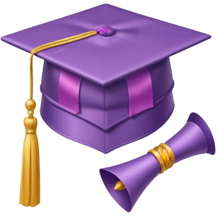 lilac graduation cap emoji