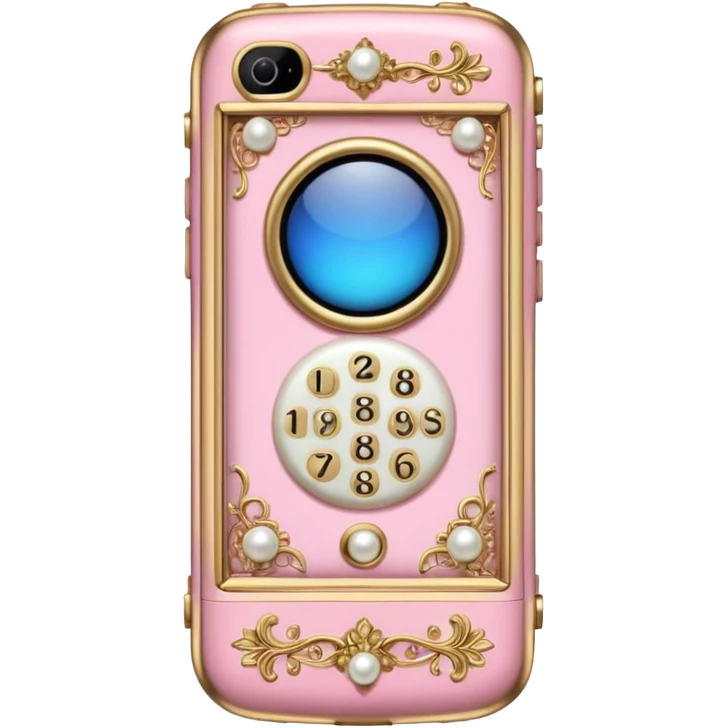 pink ornate victorian cell phone  emoji