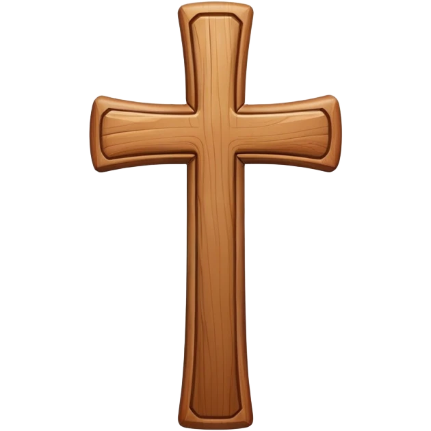 A smooth modern Wooden cross  emoji