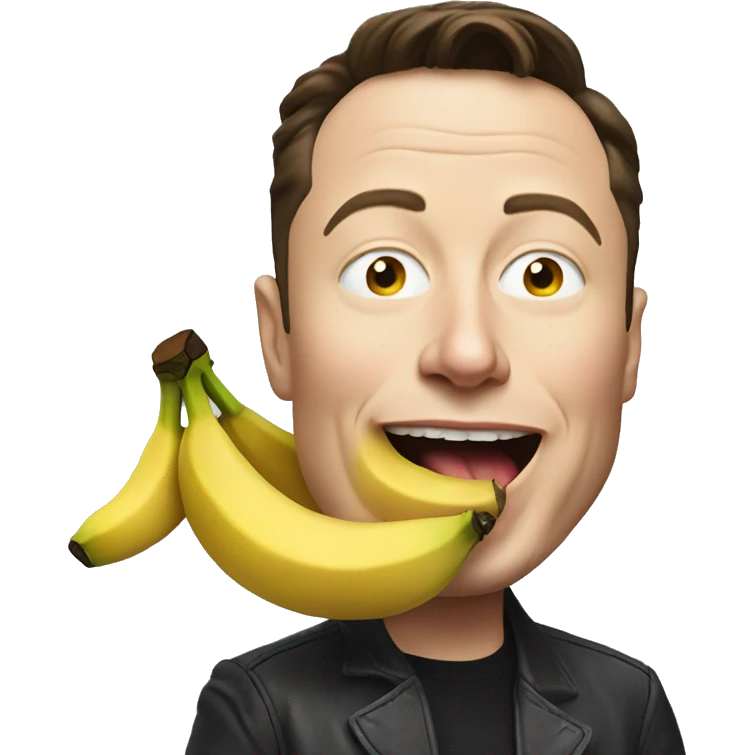 Elon Musk eats a banana emoji