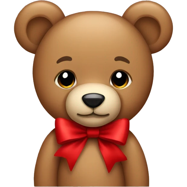 Teddy bear with a red bow emoji